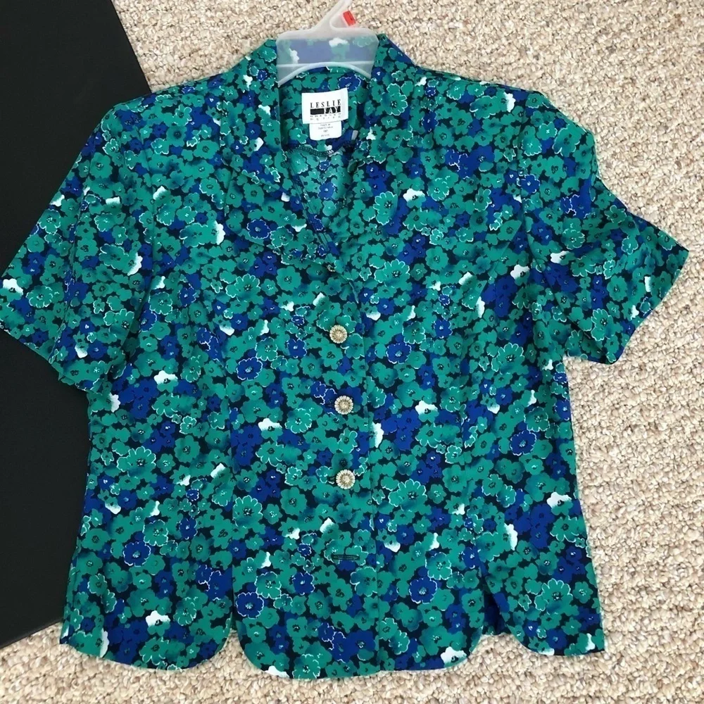 Vintage Leslie Fay Short Sleeve Two Piece Set